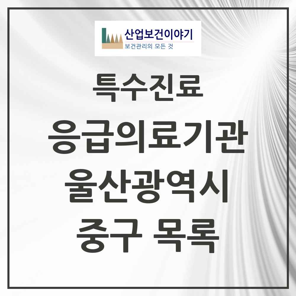 2025 울산광역시 중구 응급의료기관 의원·병원 목록 1곳