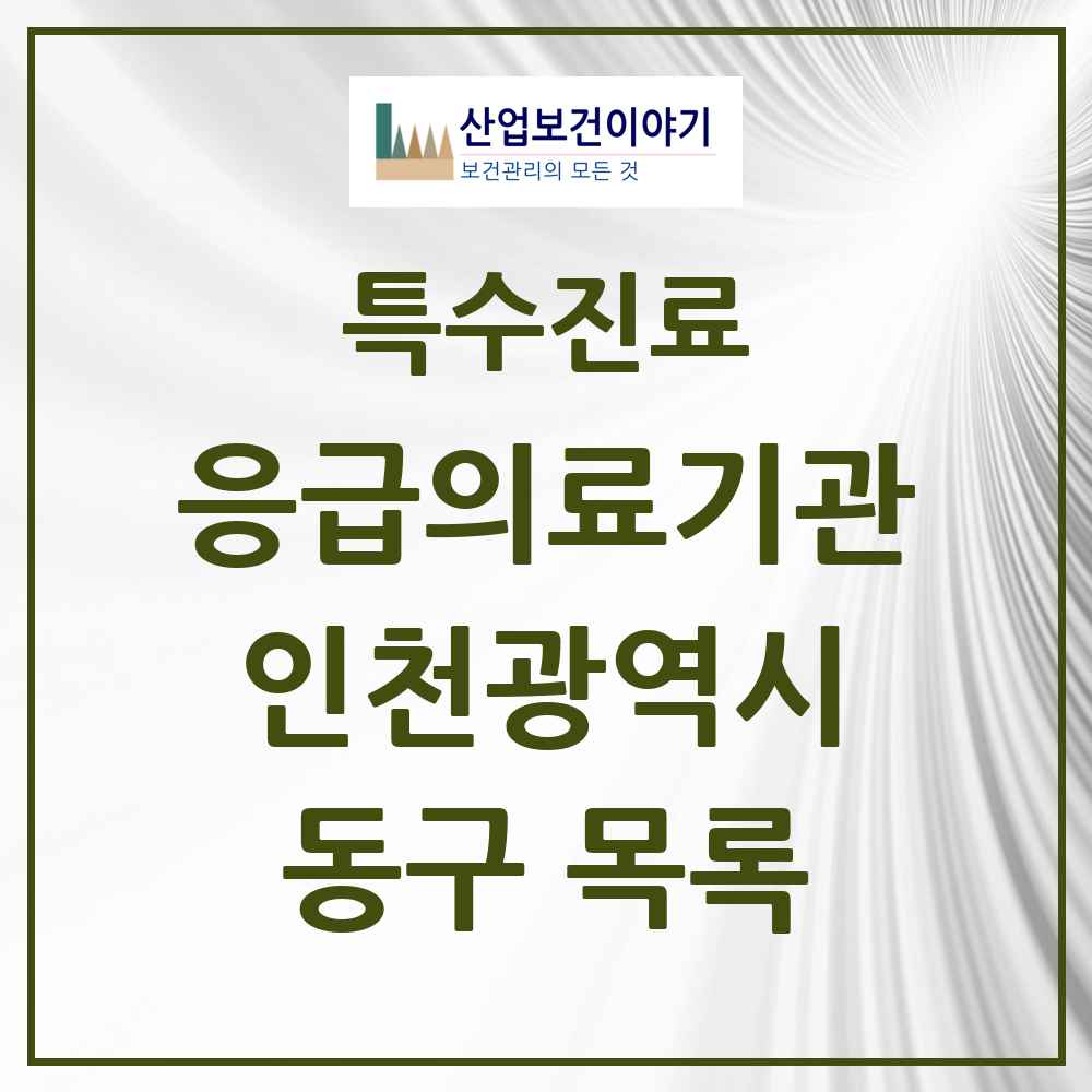 2025 인천광역시 동구 응급의료기관 의원·병원 목록 2곳