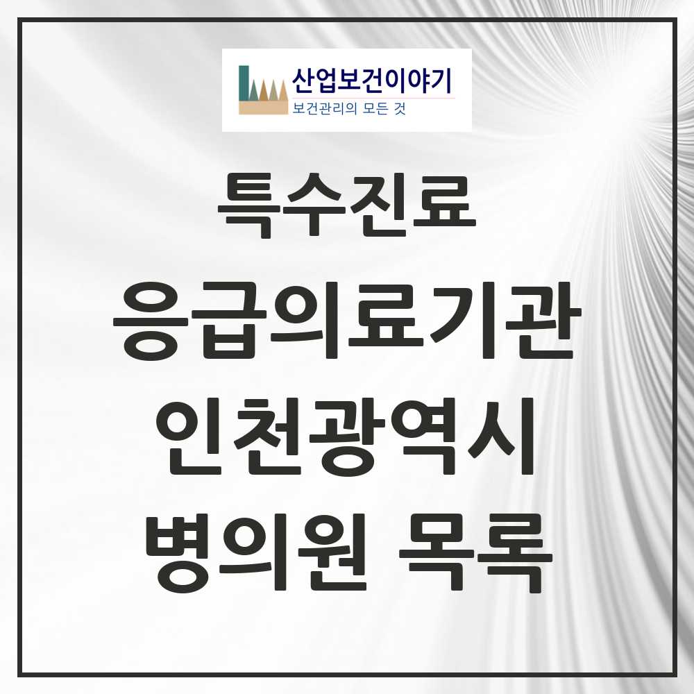 2025 인천광역시 응급의료기관 의원·병원 목록 21곳