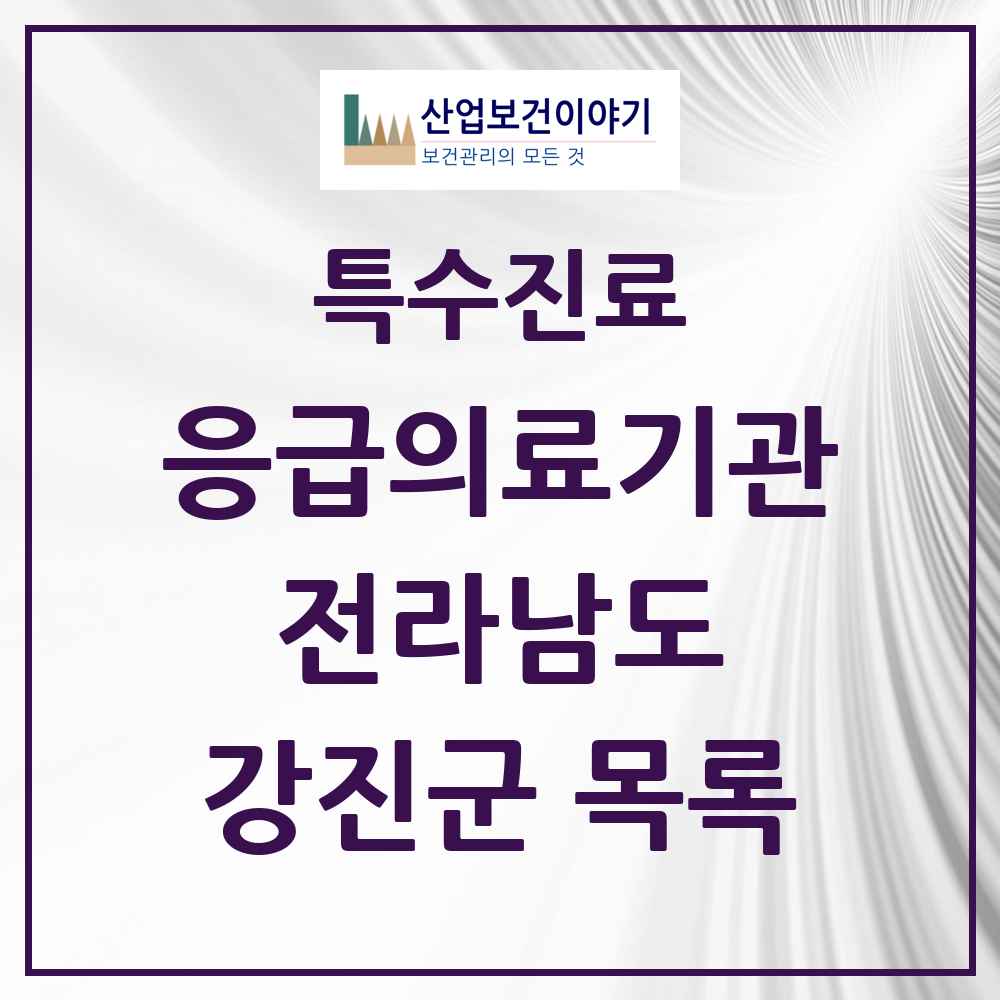 2025 전라남도 강진군 응급의료기관 의원·병원 목록 1곳