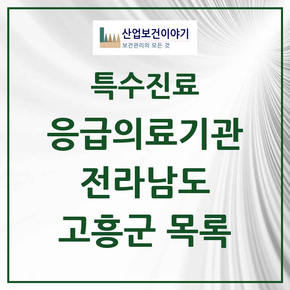 2025 전라남도 고흥군 응급의료기관 의원·병원 목록 2곳
