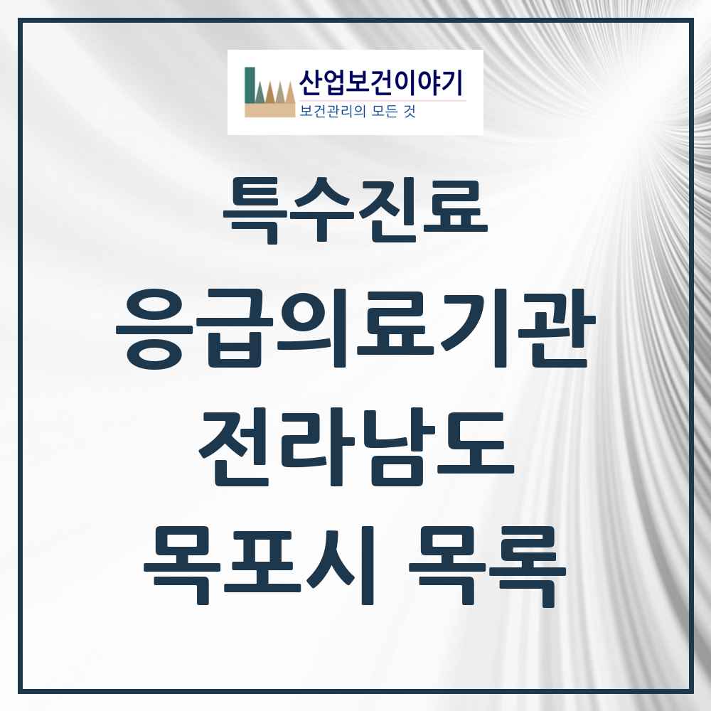 2025 전라남도 목포시 응급의료기관 의원·병원 목록 5곳
