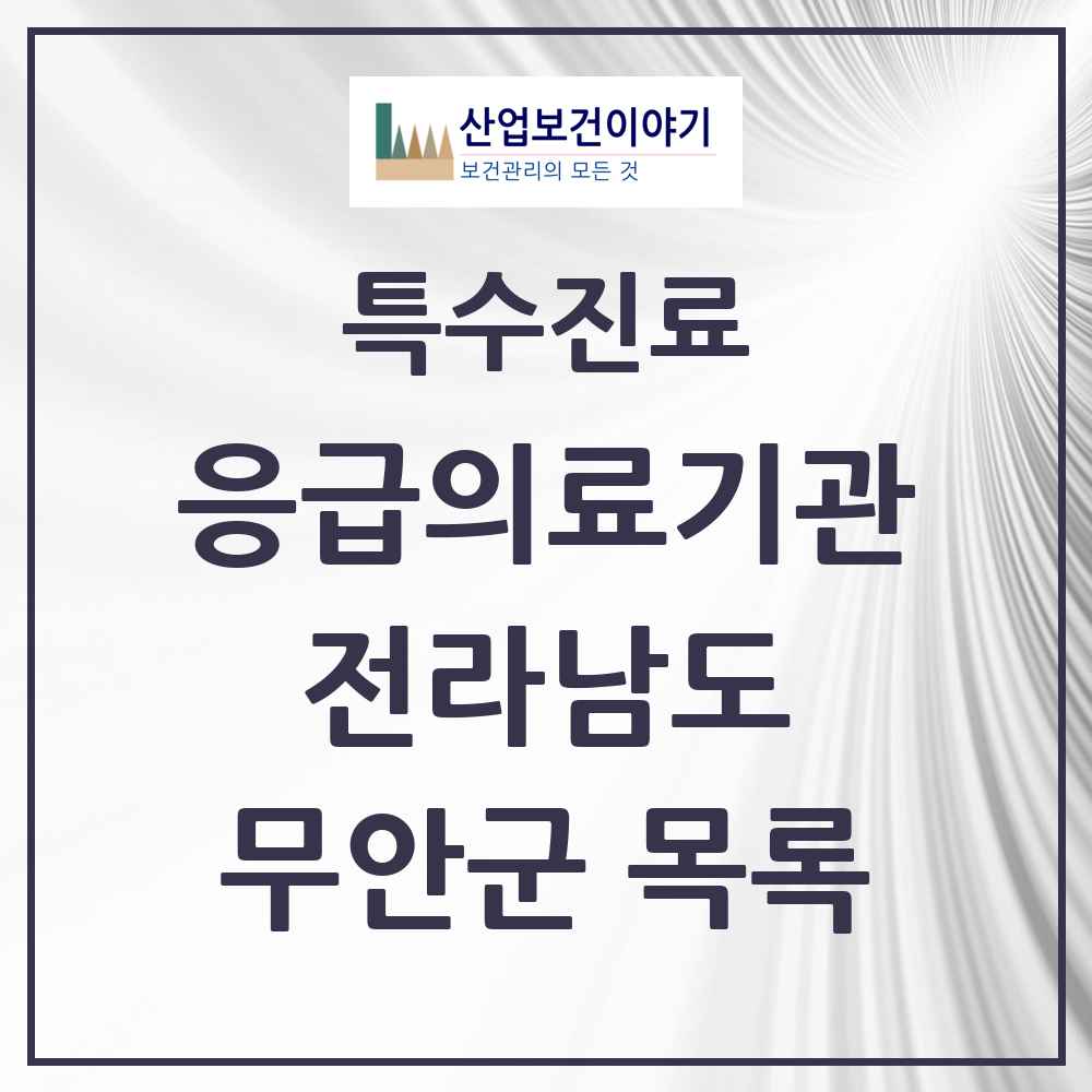 2025 전라남도 무안군 응급의료기관 의원·병원 목록 1곳