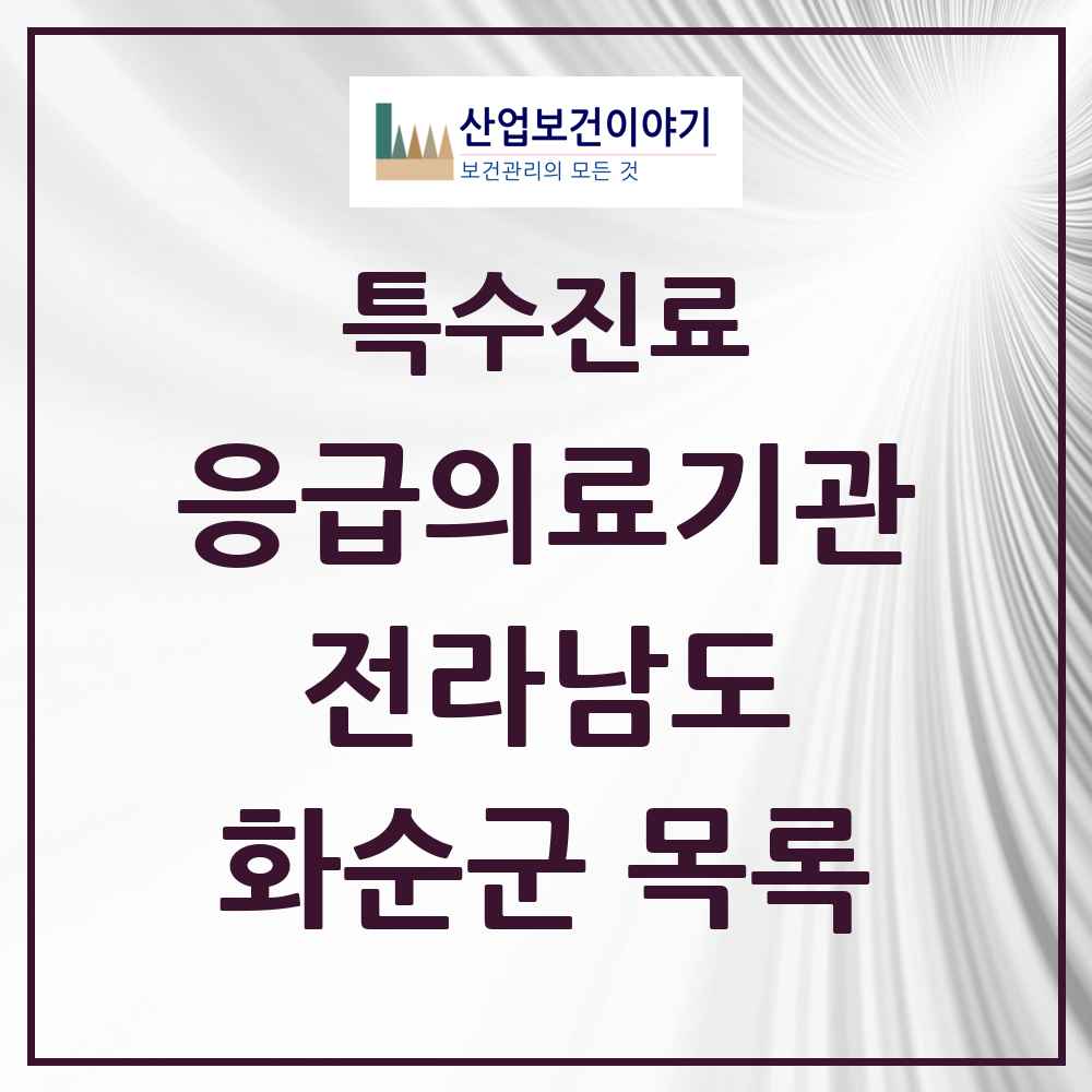 2025 전라남도 화순군 응급의료기관 의원·병원 목록 1곳