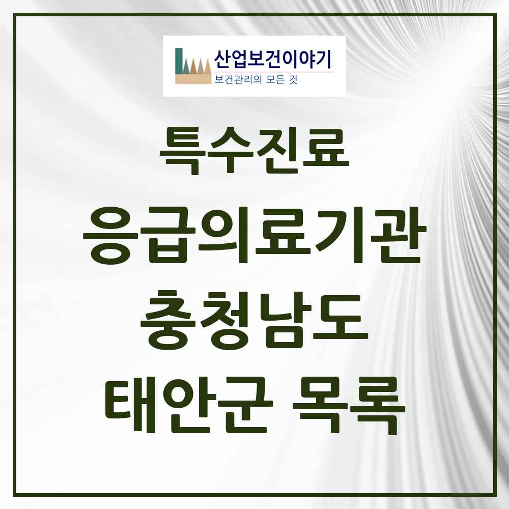 2025 충청남도 태안군 응급의료기관 의원·병원 목록 1곳