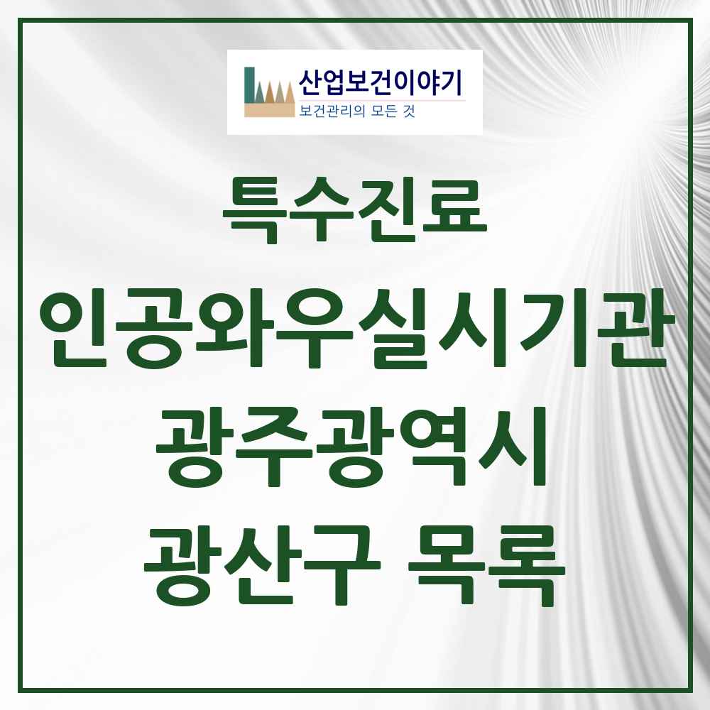 2025 광주광역시 광산구 인공와우 실시기관 의원·병원 목록 1곳