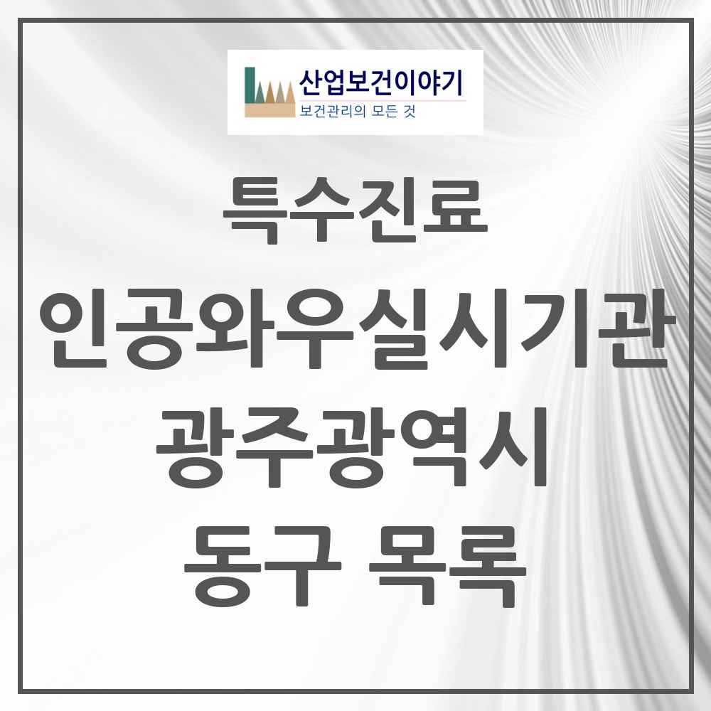 2025 광주광역시 동구 인공와우 실시기관 의원·병원 목록 2곳
