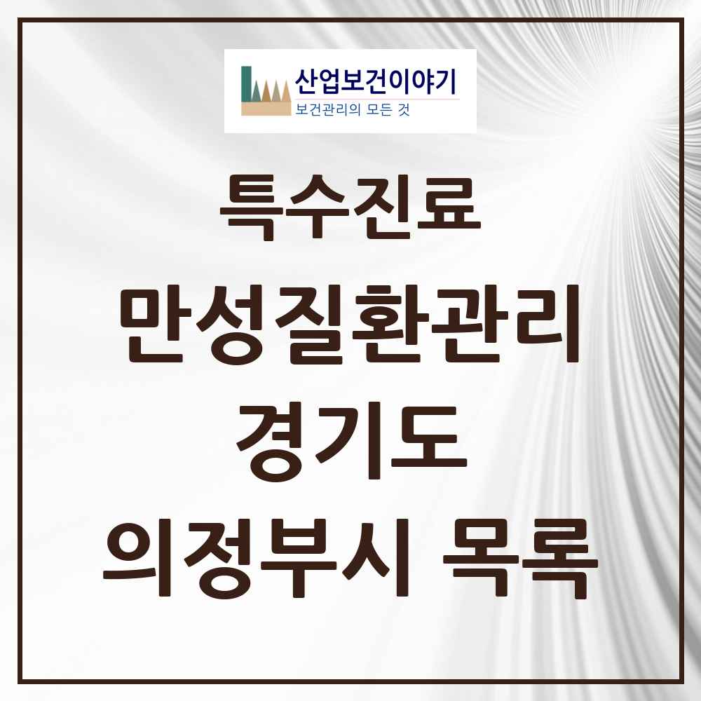 2025 경기도 의정부시 일차의료 만성질환관리 실시기관 의원·병원 목록 55곳
