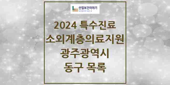 2024 동구 소외계층 의료서비스지원 사업기관 의원·병원 모음 2곳 | 광주광역시 추천 리스트 | 특수진료