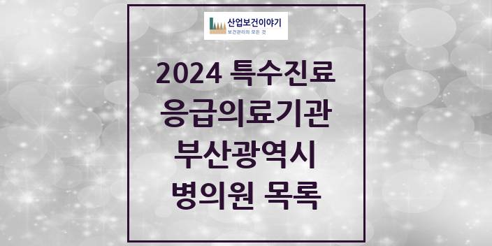 2024 부산광역시 응급의료기관 의원 · 병원 모음(24년 4월)