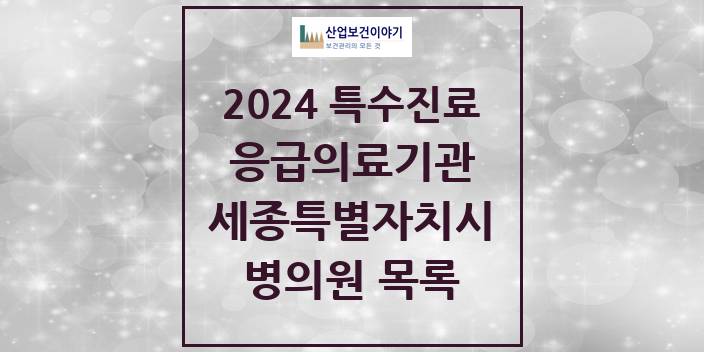 2024 세종특별자치시 응급의료기관 의원 · 병원 모음(24년 4월)