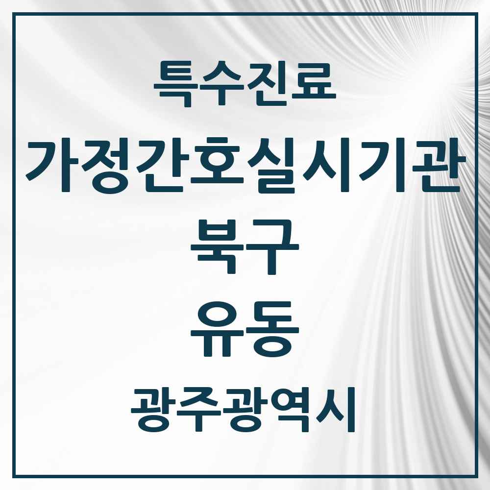 2025 광주광역시 북구 유동 가정간호 실시기관 의원·병원 목록 1곳