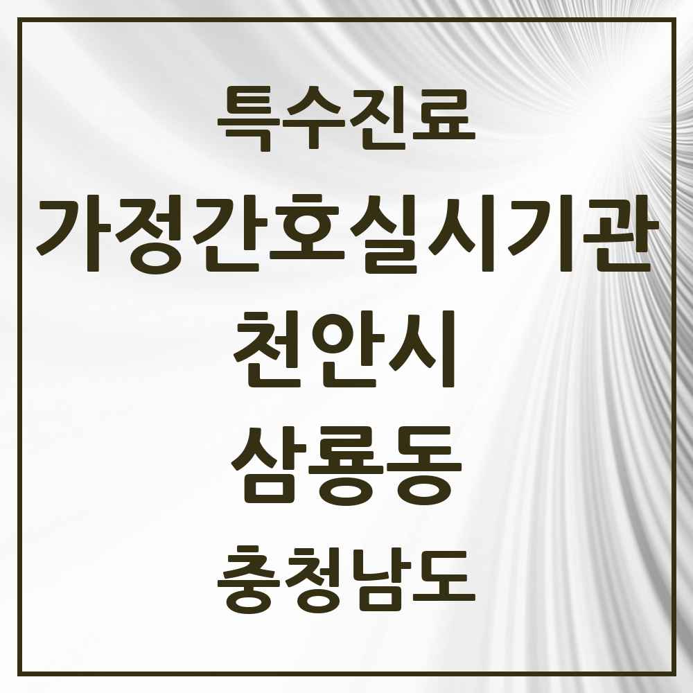 2025 충청남도 천안시 삼룡동 가정간호 실시기관 의원·병원 목록 1곳