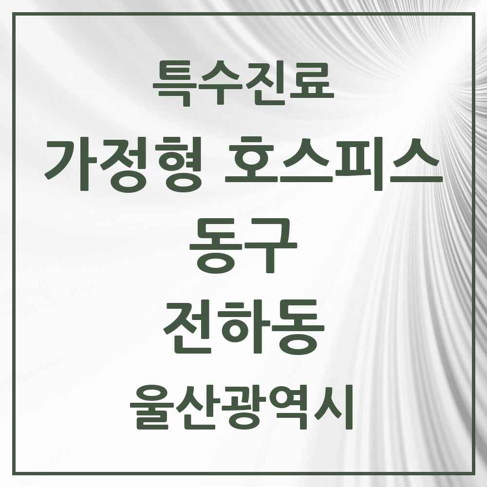 2025 울산광역시 동구 전하동 가정형 호스피스 전문기관 의원·병원 목록 2곳