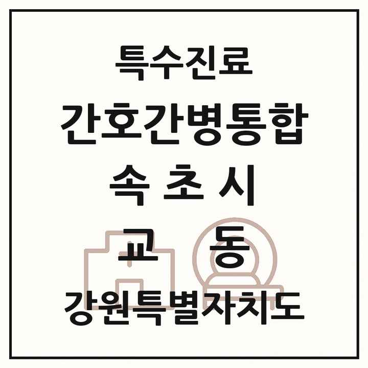 2026 강원특별자치도 속초시 교동 간호간병통합서비스 제공기관 의원·병원 목록 1곳
