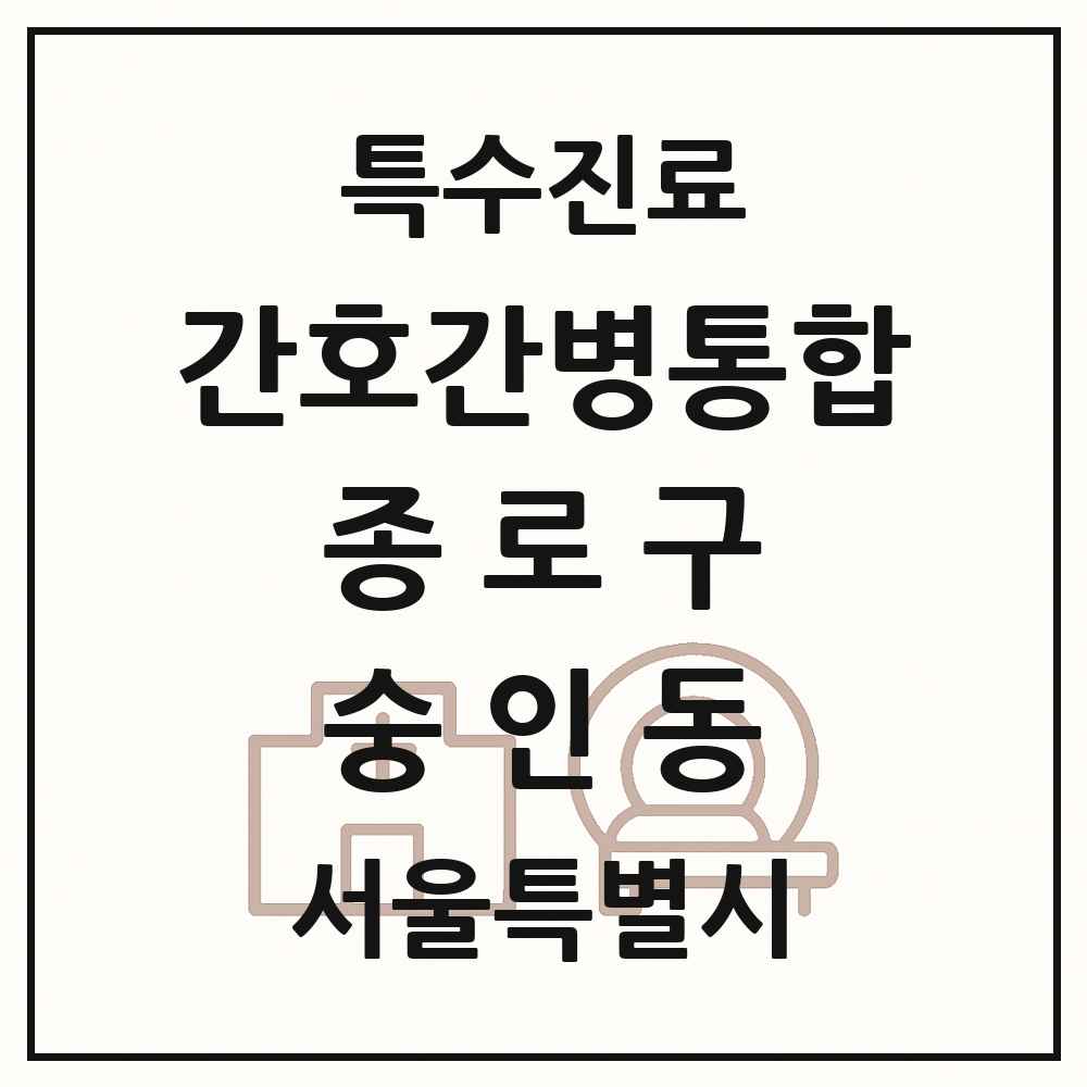 2025 서울특별시 종로구 숭인동 간호간병통합서비스 제공기관 의원·병원 목록 1곳