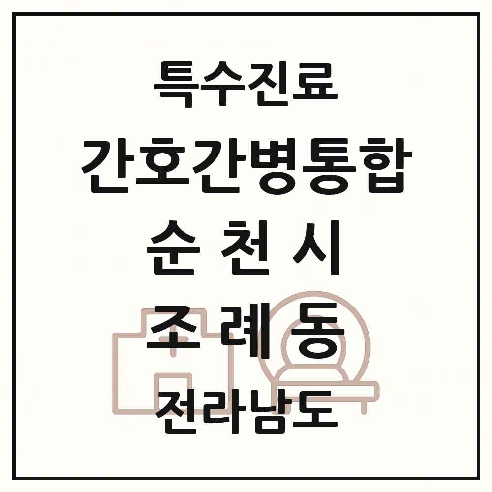 2025 전라남도 순천시 조례동 간호간병통합서비스 제공기관 의원·병원 목록 4곳