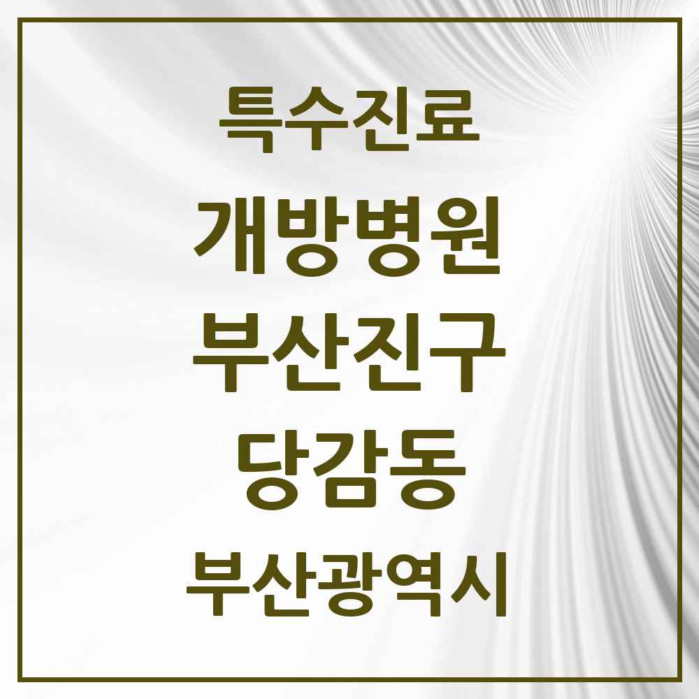 2025 부산광역시 부산진구 당감동 개방병원 의원·병원 목록 1곳