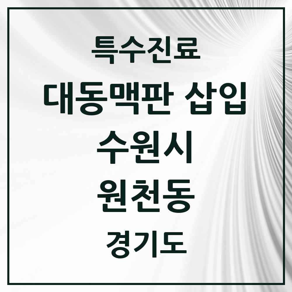 2025 경기도 수원시 원천동 경피적 대동맥판삽입 TAVI 실시기관 의원·병원 목록 1곳