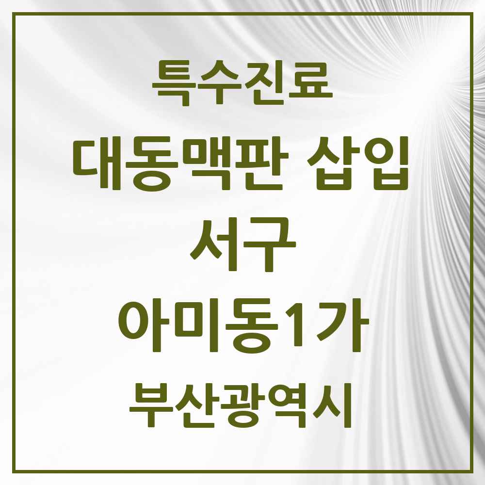 2025 부산광역시 서구 아미동1가 경피적 대동맥판삽입 TAVI 실시기관 의원·병원 목록 1곳
