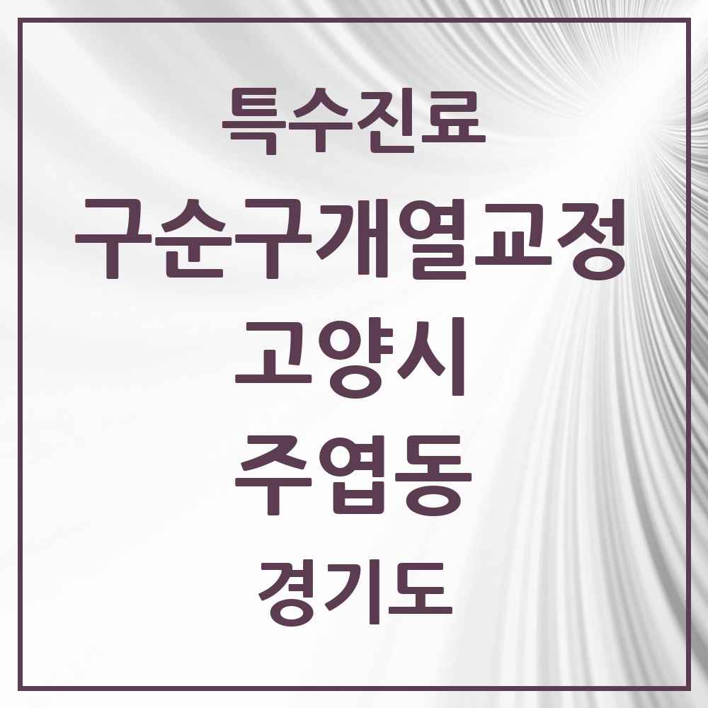 2025 경기도 고양시 주엽동 구순구개열 등 치과교정 및 악정형 치료 실시기관 의원·병원 목록 1곳
