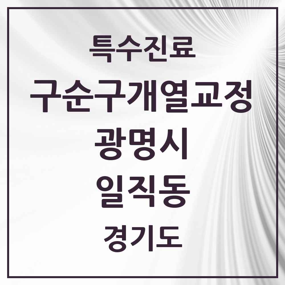 2025 경기도 광명시 일직동 구순구개열 등 치과교정 및 악정형 치료 실시기관 의원·병원 목록 1곳