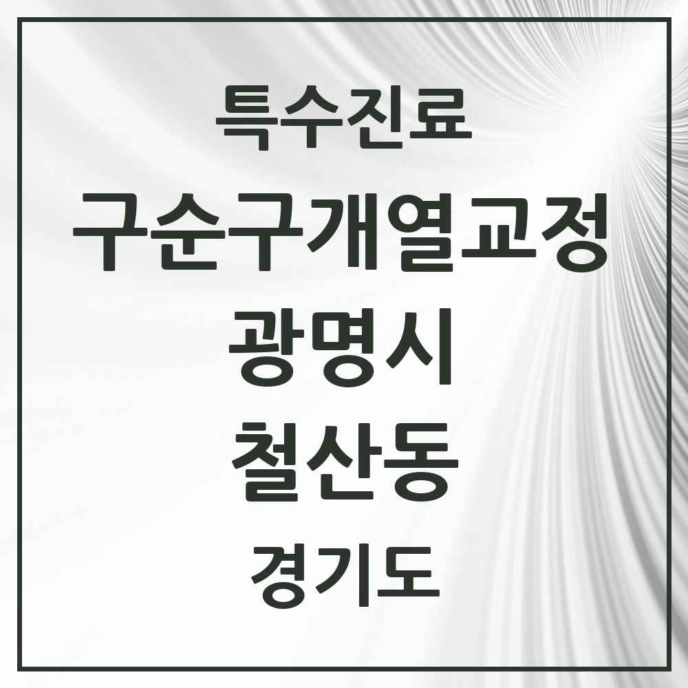 2025 경기도 광명시 철산동 구순구개열 등 치과교정 및 악정형 치료 실시기관 의원·병원 목록 1곳