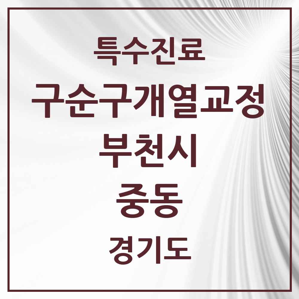 2025 경기도 부천시 중동 구순구개열 등 치과교정 및 악정형 치료 실시기관 의원·병원 목록 3곳