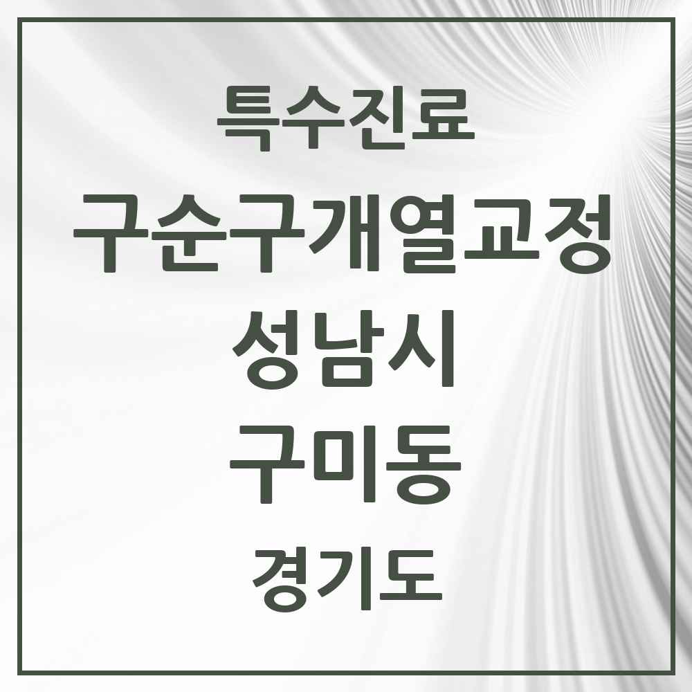 2025 경기도 성남시 구미동 구순구개열 등 치과교정 및 악정형 치료 실시기관 의원·병원 목록 1곳