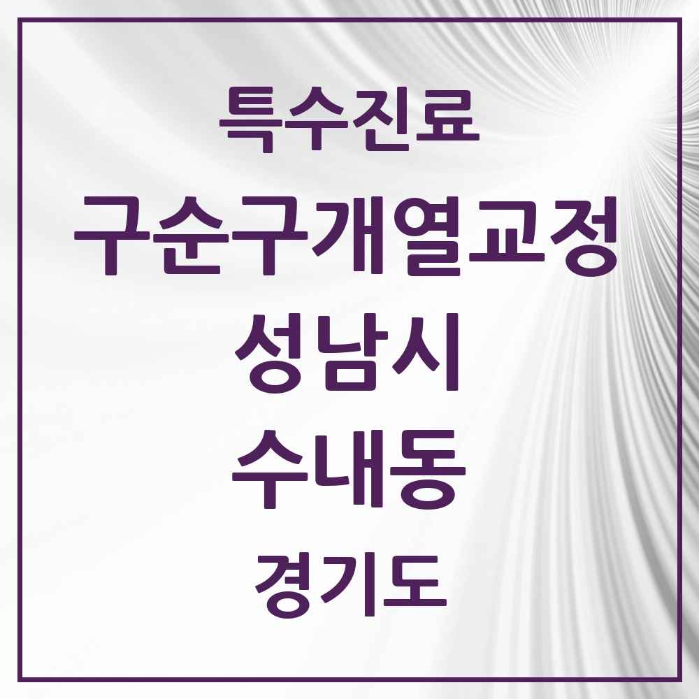 2025 경기도 성남시 수내동 구순구개열 등 치과교정 및 악정형 치료 실시기관 의원·병원 목록 1곳