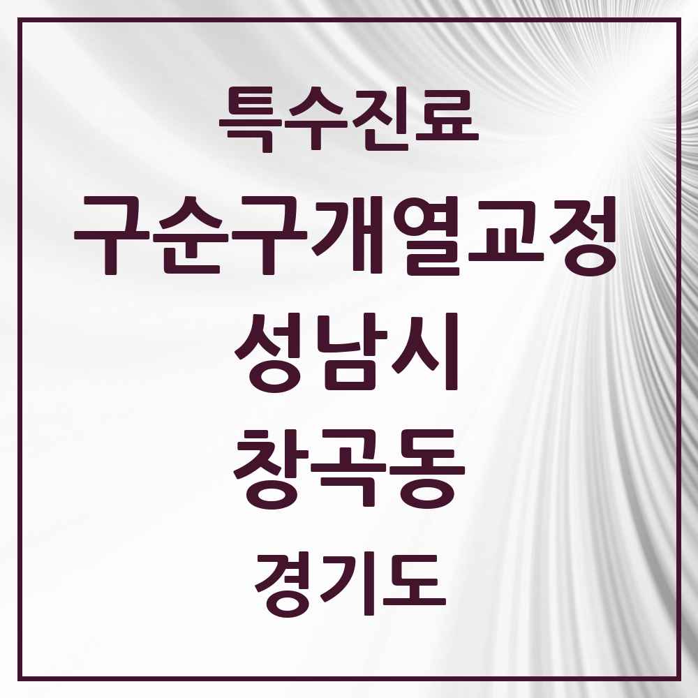 2025 경기도 성남시 창곡동 구순구개열 등 치과교정 및 악정형 치료 실시기관 의원·병원 목록 1곳
