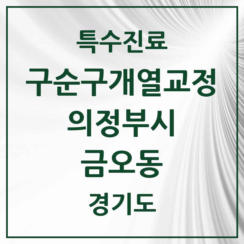 2025 경기도 의정부시 금오동 구순구개열 등 치과교정 및 악정형 치료 실시기관 의원·병원 목록 2곳