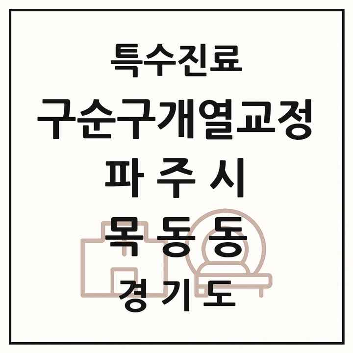 2026 경기도 파주시 목동동 구순구개열 등 치과교정 및 악정형 치료 실시기관 의원·병원 목록 1곳