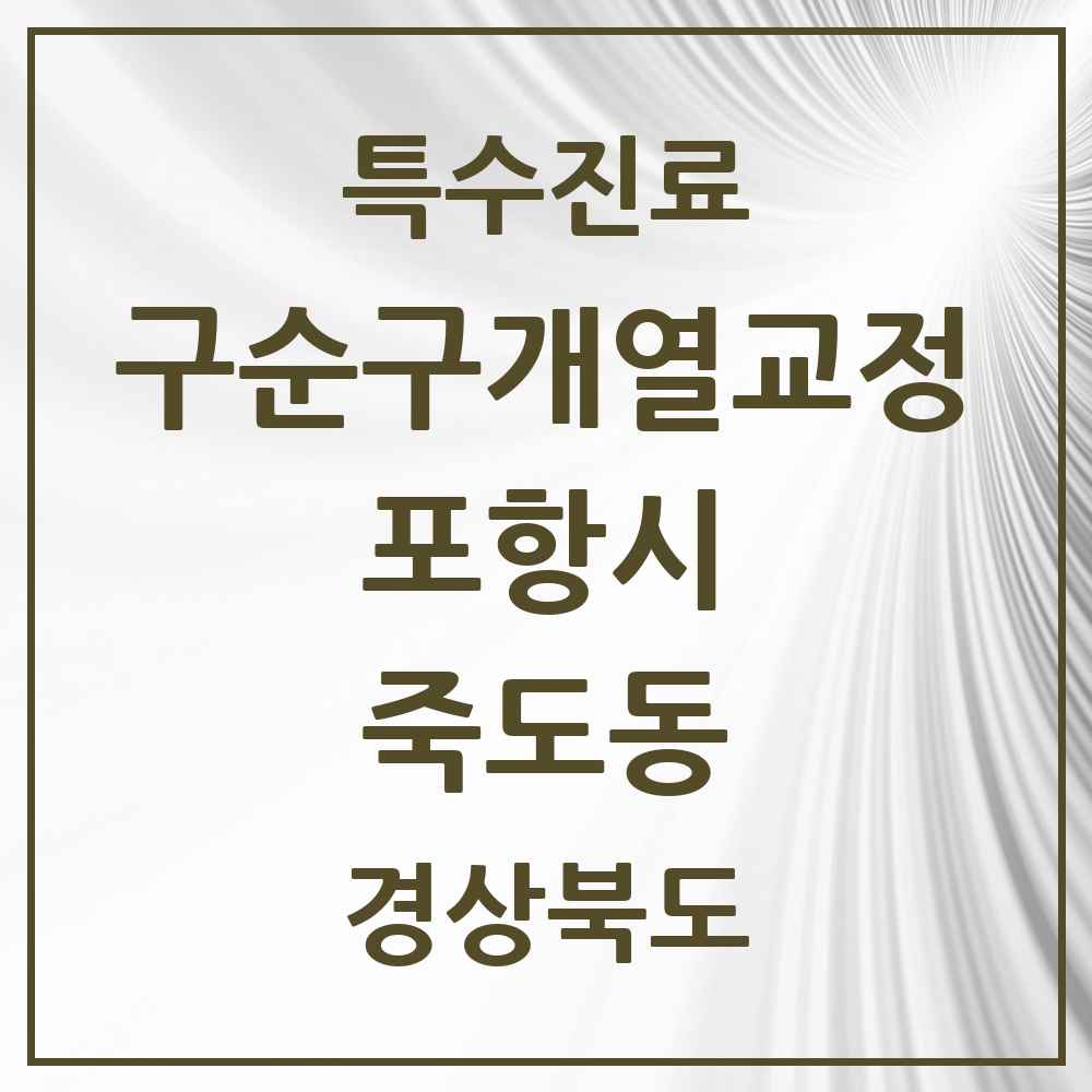 2025 경상북도 포항시 죽도동 구순구개열 등 치과교정 및 악정형 치료 실시기관 의원·병원 목록 2곳