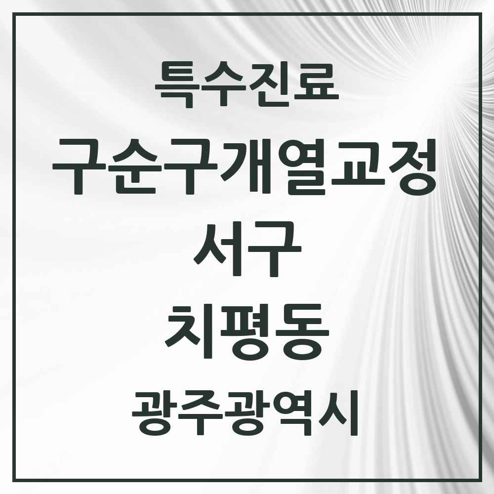 2025 광주광역시 서구 치평동 구순구개열 등 치과교정 및 악정형 치료 실시기관 의원·병원 목록 2곳