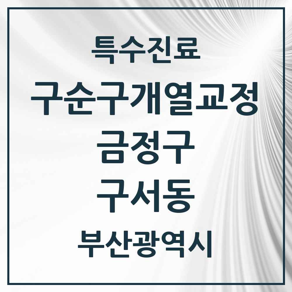 2025 부산광역시 금정구 구서동 구순구개열 등 치과교정 및 악정형 치료 실시기관 의원·병원 목록 2곳