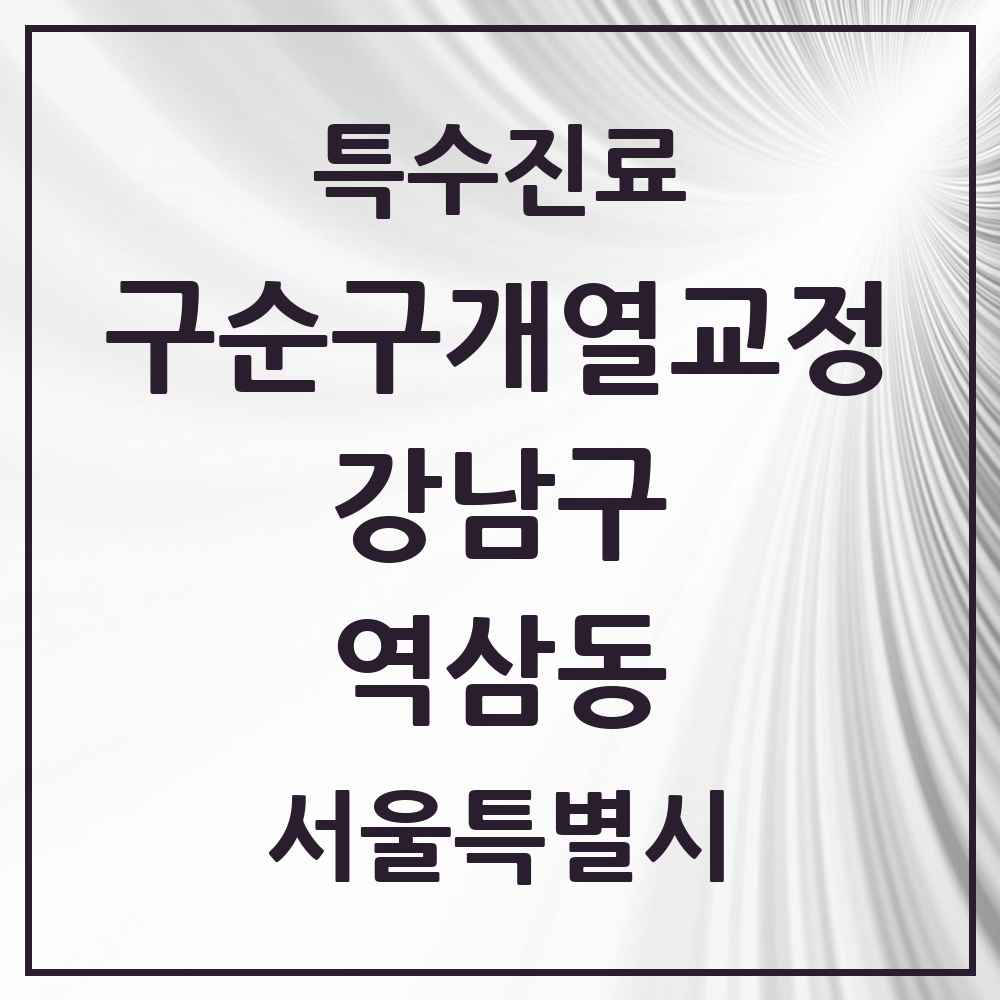 2025 서울특별시 강남구 역삼동 구순구개열 등 치과교정 및 악정형 치료 실시기관 의원·병원 목록 4곳