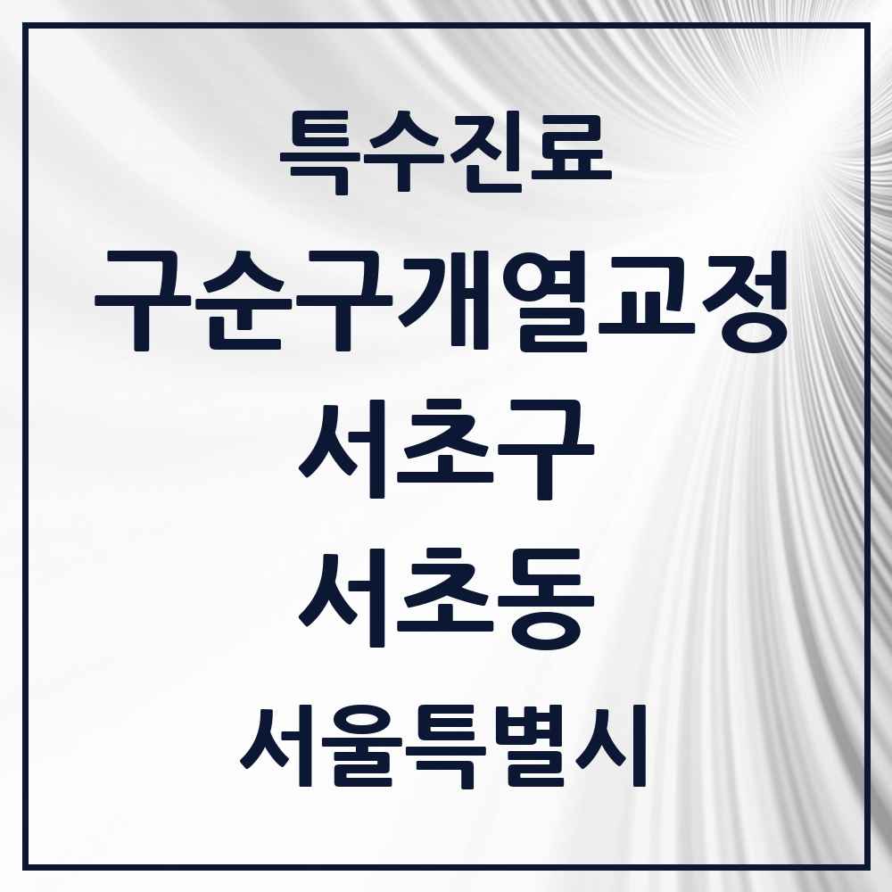 2025 서울특별시 서초구 서초동 구순구개열 등 치과교정 및 악정형 치료 실시기관 의원·병원 목록 4곳