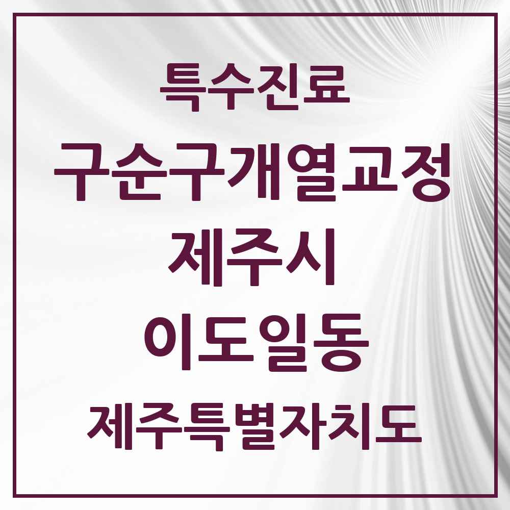 2025 제주특별자치도 제주시 이도일동 구순구개열 등 치과교정 및 악정형 치료 실시기관 의원·병원 목록 1곳