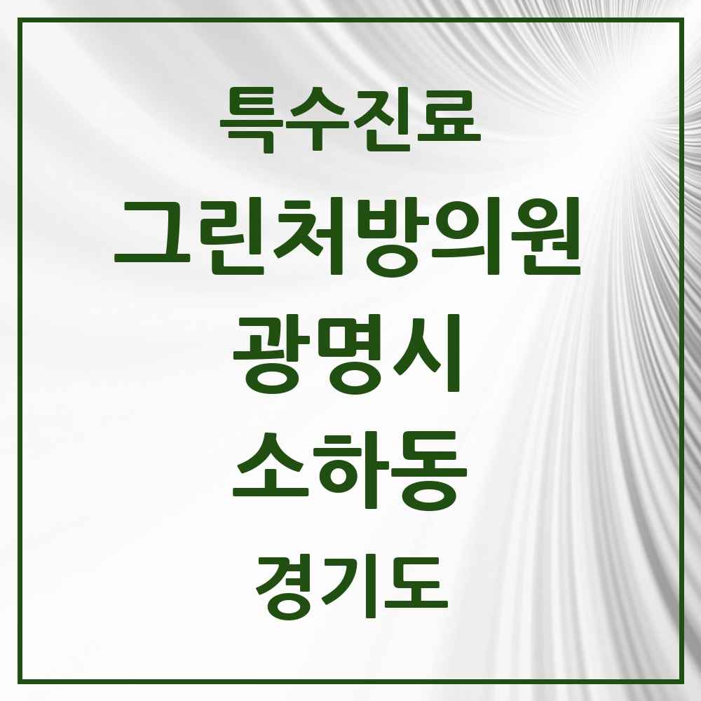 2025 경기도 광명시 소하동 그린처방의원 의원·병원 목록 1곳