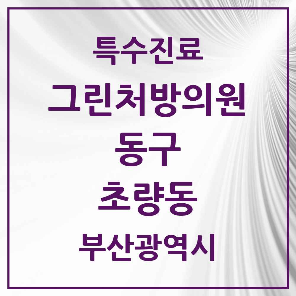 2025 부산광역시 동구 초량동 그린처방의원 의원·병원 목록 1곳