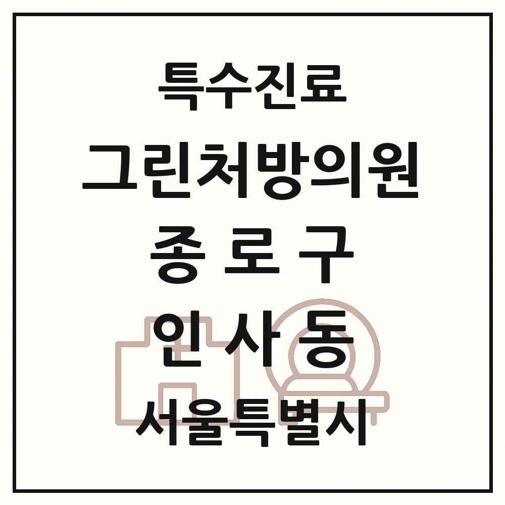 2025 서울특별시 종로구 인사동 그린처방의원 의원·병원 목록 1곳