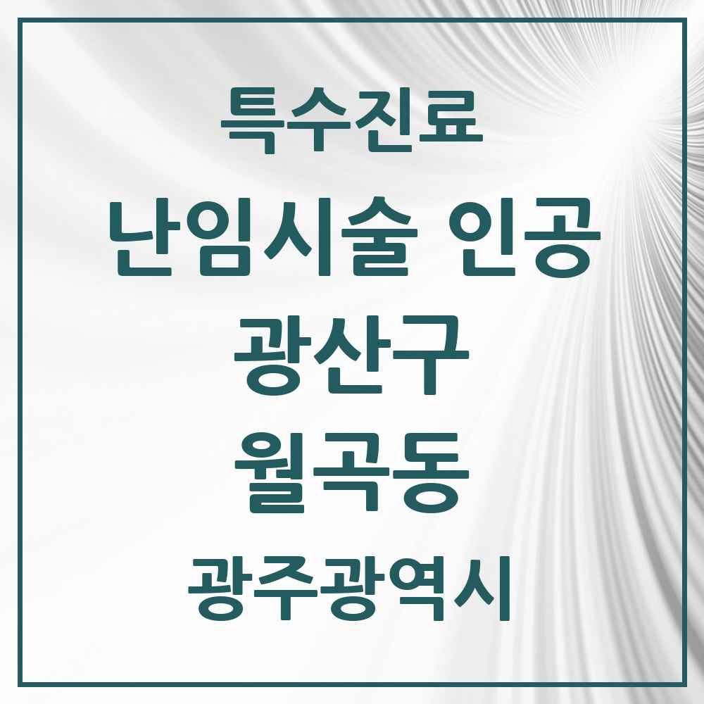 2025 광주광역시 광산구 월곡동 난임시술 인공 의원·병원 목록 1곳