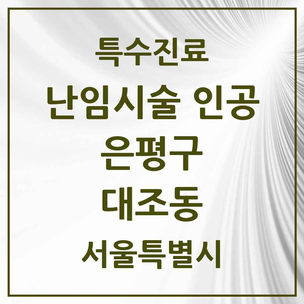 2025 서울특별시 은평구 대조동 난임시술 인공 의원·병원 목록 1곳