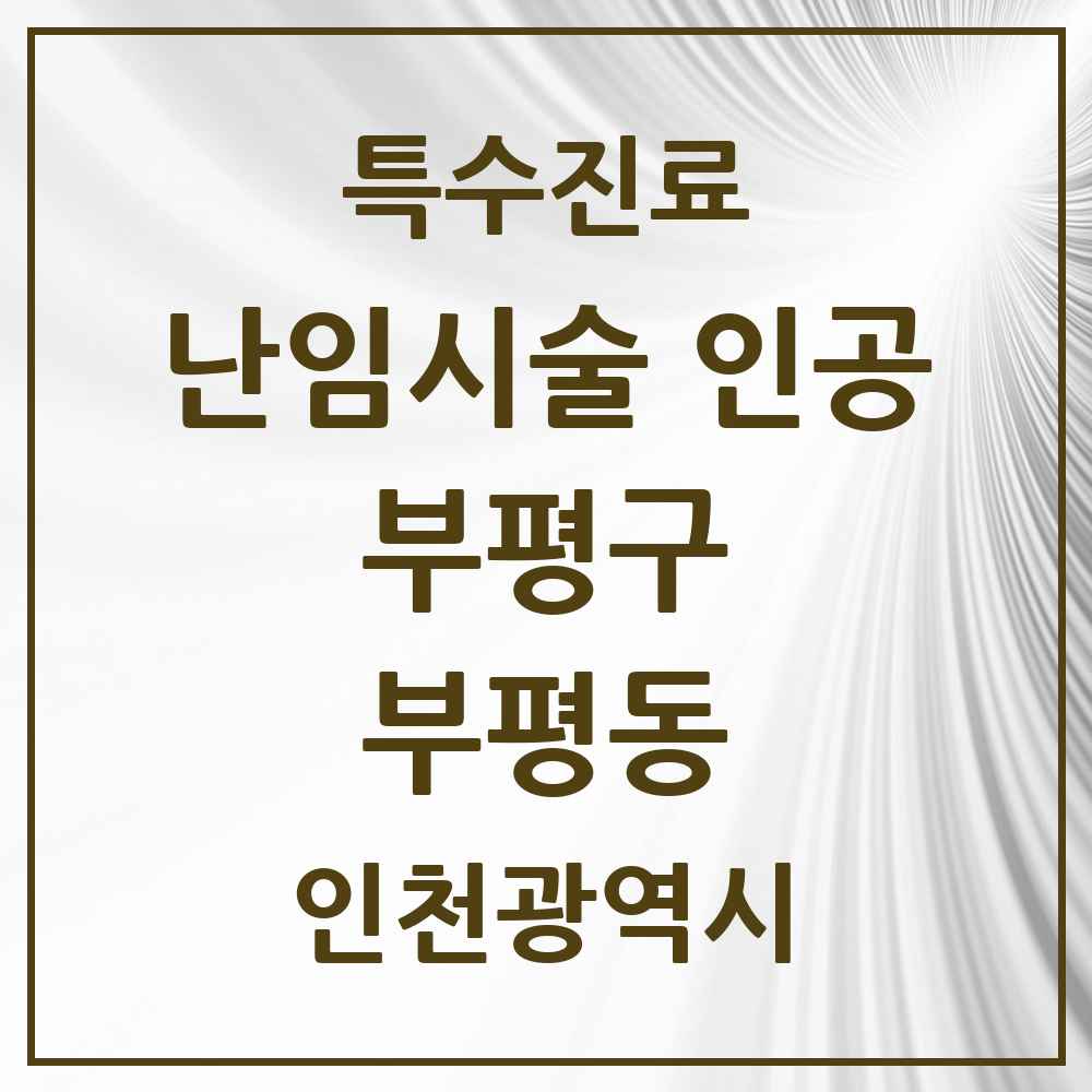 2025 인천광역시 부평구 부평동 난임시술 인공 의원·병원 목록 1곳