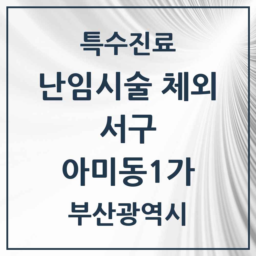 2025 부산광역시 서구 아미동1가 난임시술 체외 의원·병원 목록 1곳