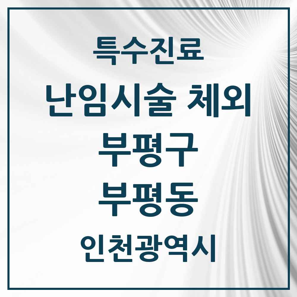 2025 인천광역시 부평구 부평동 난임시술 체외 의원·병원 목록 1곳