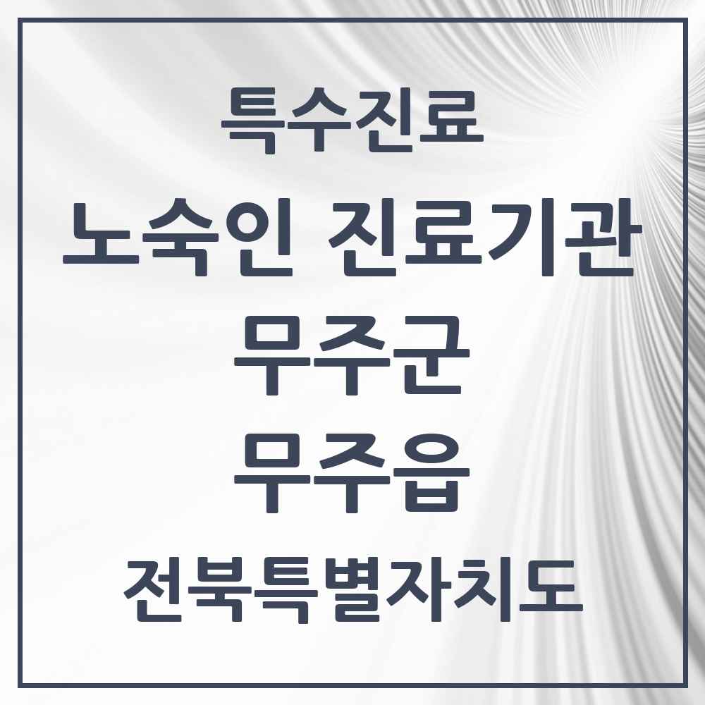 2025 전북특별자치도 무주군 무주읍 노숙인 진료기관 의원·병원 목록 1곳