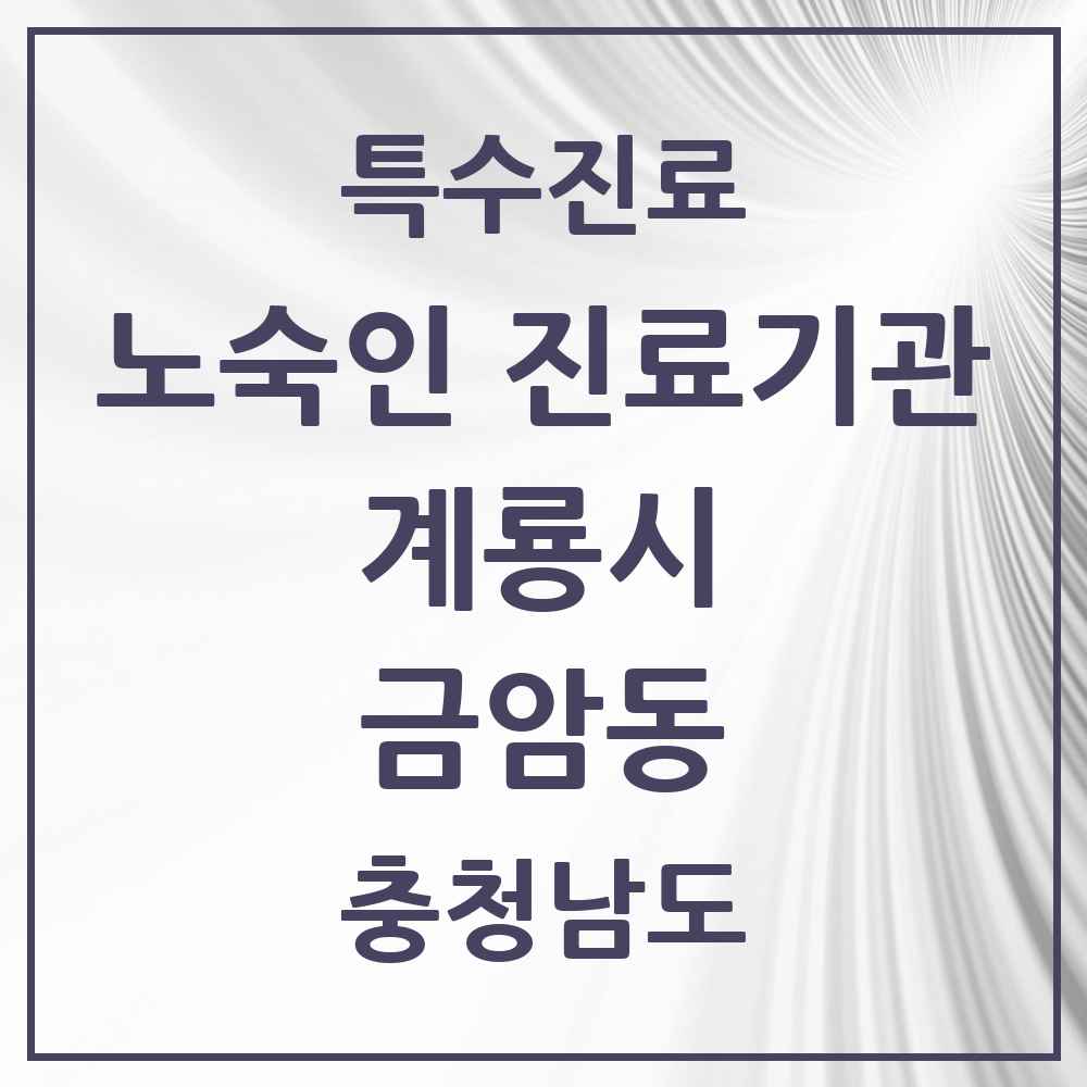 2025 충청남도 계룡시 금암동 노숙인 진료기관 의원·병원 목록 1곳