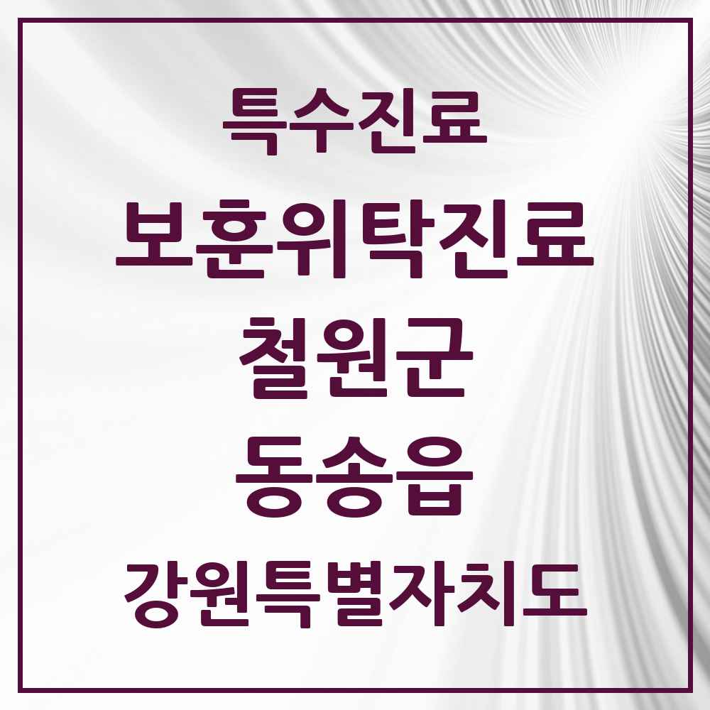 2025 강원특별자치도 철원군 동송읍 보훈위탁진료 요양기관 의원·병원 목록 1곳